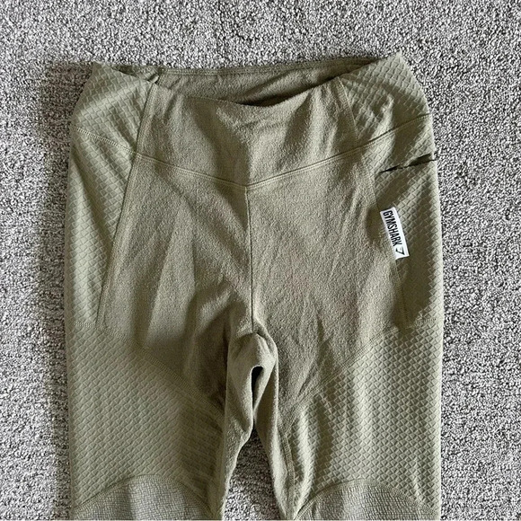 Gymshark Leggings True Texture Washed Khaki High Size Small - Picture 2 of 8